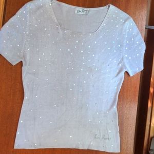 Palm Dreams fancy sequin blouse small